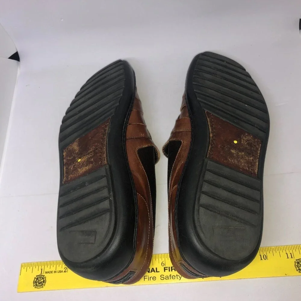 Bragano Italian Brown Leather Loafer Sandals Men's 8.5 - Picture 10 of 11